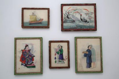 CHINE CANTON XIXème Siècle

ENSEMBLE DE 5...