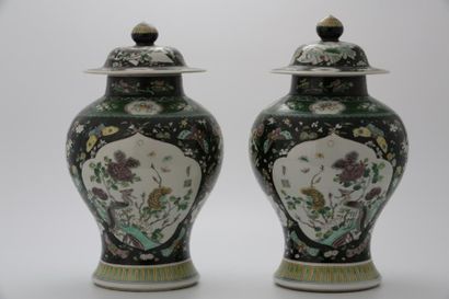 CHINE Vers 1900

PAIRE DE POTICHES COUVERTES...