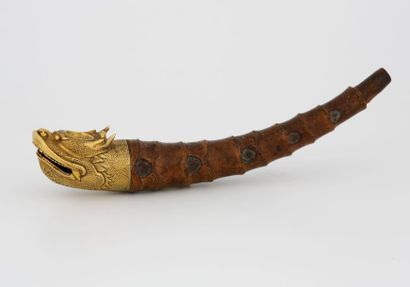 CHINE DU SUD - Pipe en bambou et tête en...