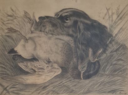 Arthur MAURY (1844-1907)
Epagneul ramenant...