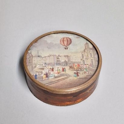 BOITE D'AMITIE ronde d'Epoque Louis XVI commémorative...