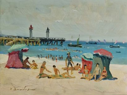 Pierre BOUDET (1915/25-2010)
Plage de Trouville-Deauville...