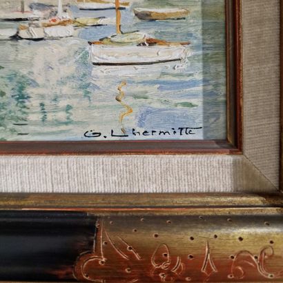 Georges LHERMITTE (1882-1967)
Vue d'un port
HUILE...