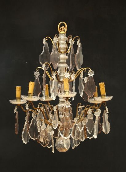 LUSTRE A SIX LUMIERES de Style Louis XV -...