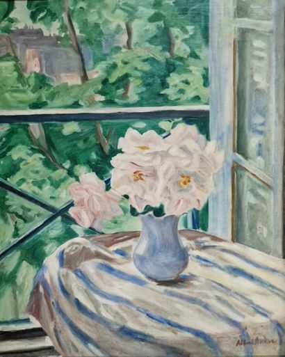 Albert ANDRE (1869-1954)
Vase de roses devant...