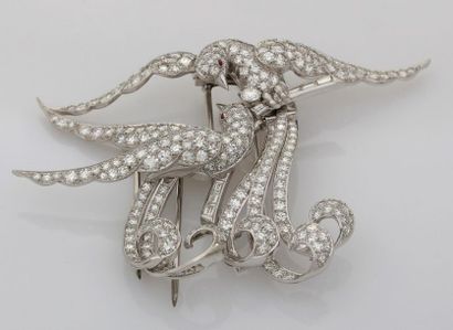 BROCHE DE REVERS à deux éléments représentant...