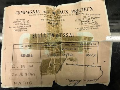 1 LINGOT D'OR n° 425518

Poids or. 997.2...