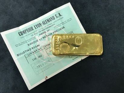 1 LINGOT D'OR n° 169282

Poids or. 995.6...