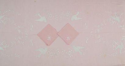 GRANDE NAPPE ET SES 12 SERVIETTES en lin...