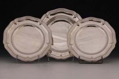 UDNER - PAIRE DE PLATS ronds (D. 29 cm) ET...