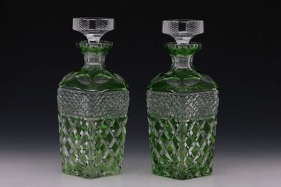 BOHEME - PAIRE DE CARAFES A ALCOOL en cristal...