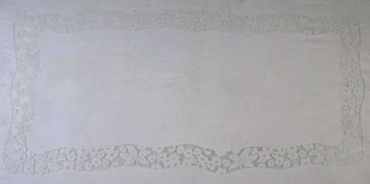 NAPPE en lin Indochine Vers 1960 à décor...