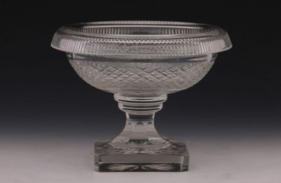 COUPE RONDE en cristal taillé de Style Restauration...