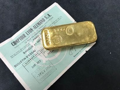 1 LINGOT D'OR n° 169283

Poids or. 995.6...