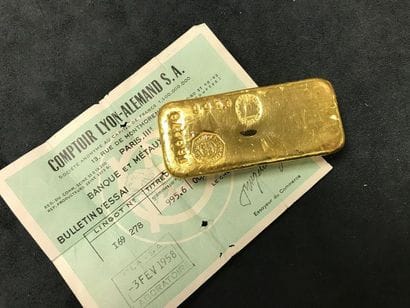 1 LINGOT D'OR n° 169278

Poids or. 996.6...