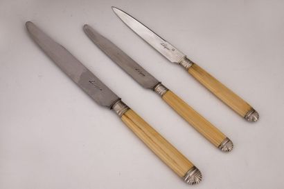MÉNAGÈRE DE COUTEAUX 36 PIÈCES Manches ivoire...