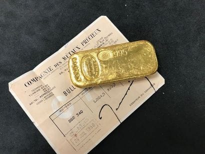 1 LINGOT D'OR n° 282340

Poids or. 995.7...
