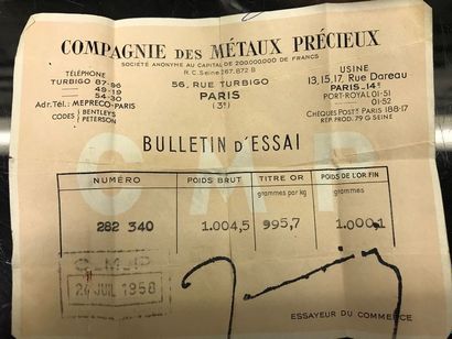 1 LINGOT D'OR n° 282340

Poids or. 995.7...