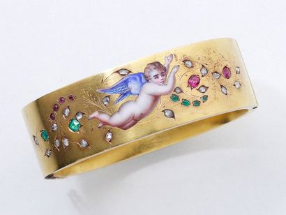 Bracelet jonc ouvrant en or 750 millièmes...