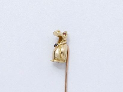Amusante épingle de cravate en or 750 millièmes,...