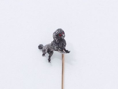 Epingle de cravate en or 750 et argent 800...