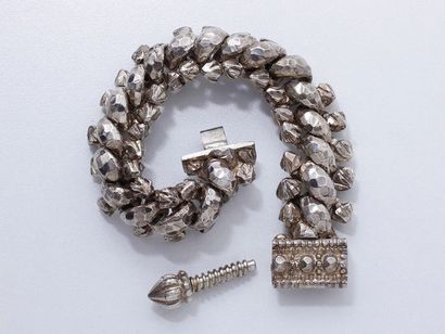Bracelet articulé en argent 800 millièmes,...