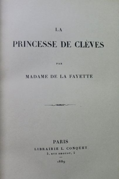 LA FAYETTE (Madame de). La Princesse de Clèves....