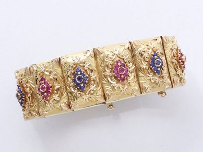 Bracelet articulé en or 750 millièmes, composé...