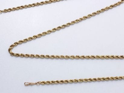 Long collier en or 750 millièmes, maille...