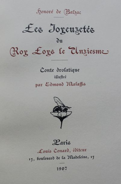 BALZAC. Les Joyeusetés du Roy Loys le onzième....