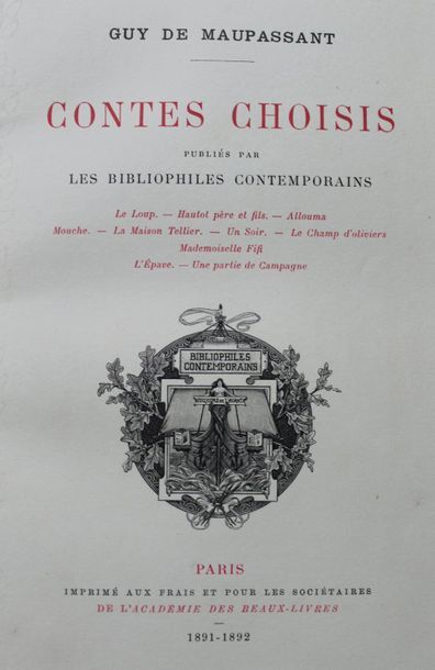 MAUPASSANT (Guy de). Contes Choisis publiés...