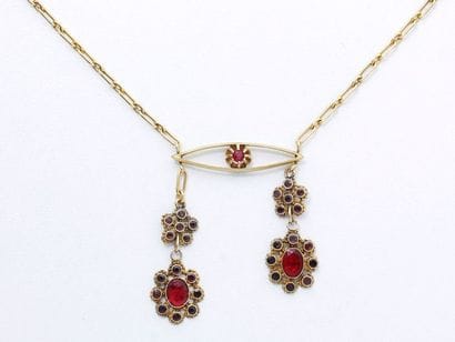 Collier négligé en or 750 et 585 millièmes,...