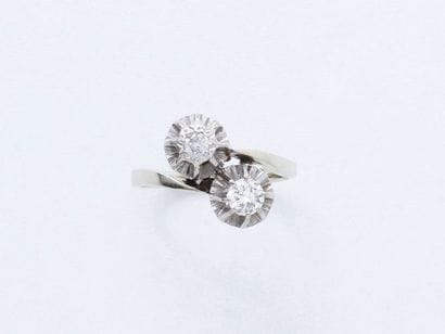 Bague toi et moi en or gris 750 millièmes...