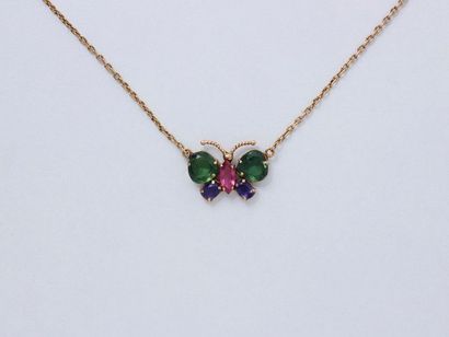 Collier pendentif en or 750 millièmes, décoré...