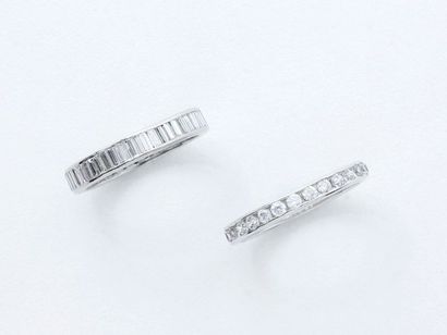Lot en platine 850 et or gris 750 millièmes,...