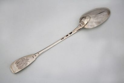 Cuiller à ragout en argent modèle uniplat,...