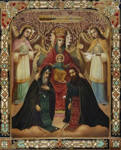 ICONE représentant la Mère de Dieu des Grottes...