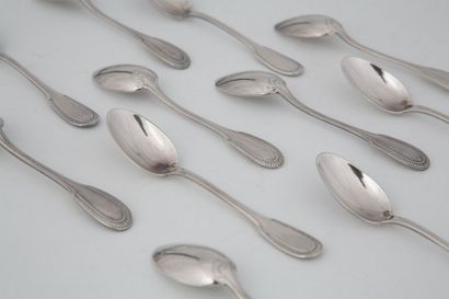 SUITE DE 12 CUILLÈRES À MOKA en argent Minerve...