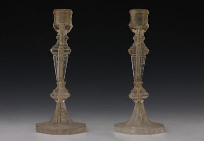 PAIRE DE FLAMBEAUX 

Style Louis XIV

Cristal...
