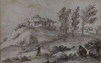 ECOLE ITALIENNE du XVIIIème Siècle 

Paysage...