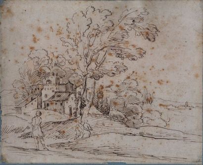 ECOLE ITALIENNE du XVIIIème Siècle 

Paysage...