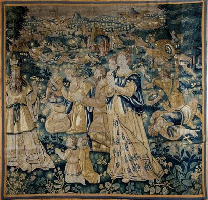 FRAGMENT DE TAPISSERIE 

Aubusson XVIIème...