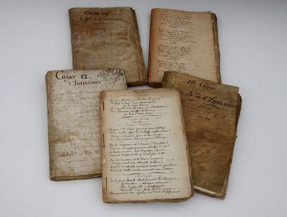 ENSEMBLE DE 5 CAHIERS MANUSCRITS Première...
