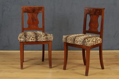 PAIRE DE CHAISES

Epoque Empire

Acajou et...