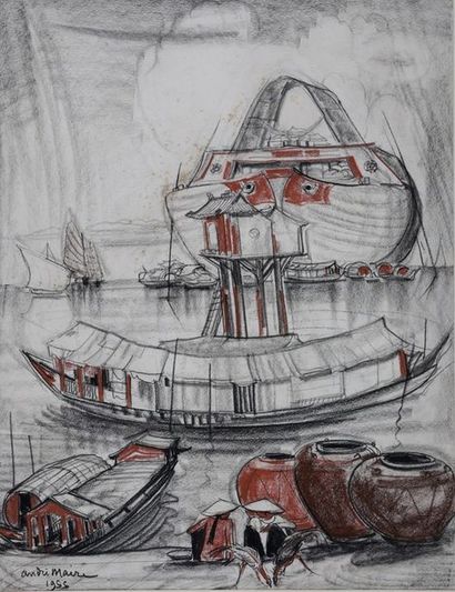 André MAIRE (1898-1984)

Port d'Asie (Vietnam?)

Craie...