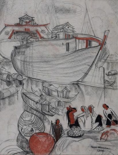 André MAIRE (1898-1984)

Port en Asie (Vietnam?)

Craie...
