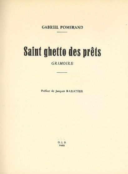 POMERAND (Gabriel)

Saint Ghetto des Prêts....