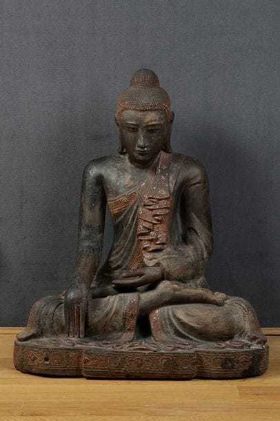 ASIE DU SUD EST 

IMPORTANT BOUDDHA en bois...