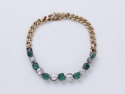 428/ Bracelet articulé en or 750 et argent...