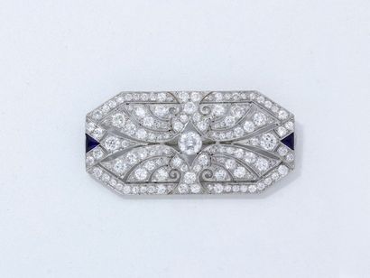 Élégante broche plaque en platine 850 millièmes...